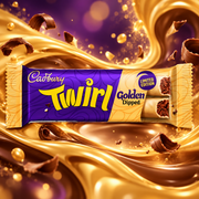 Cadbury Twirl Golden Dipped 43 g – Karamellizált fehércsokoládé-bevonatú tejcsokoládé 2027.05.01