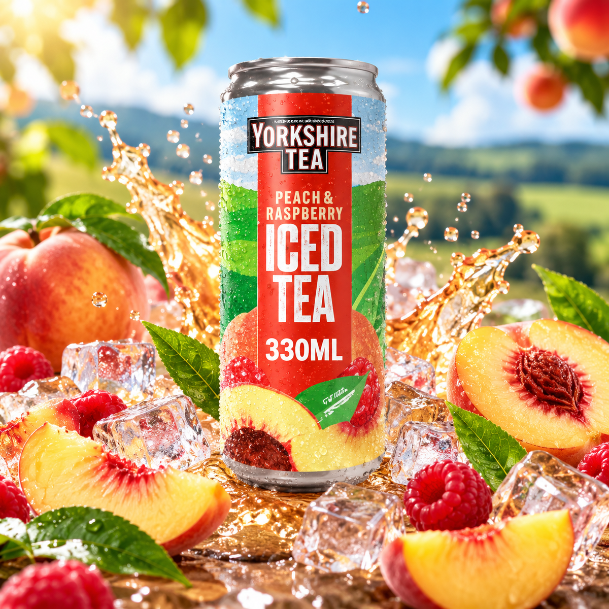 Yorkshire Tea Iced Tea Peach & Raspberry – Barackos-málnás jegestea 330 ml