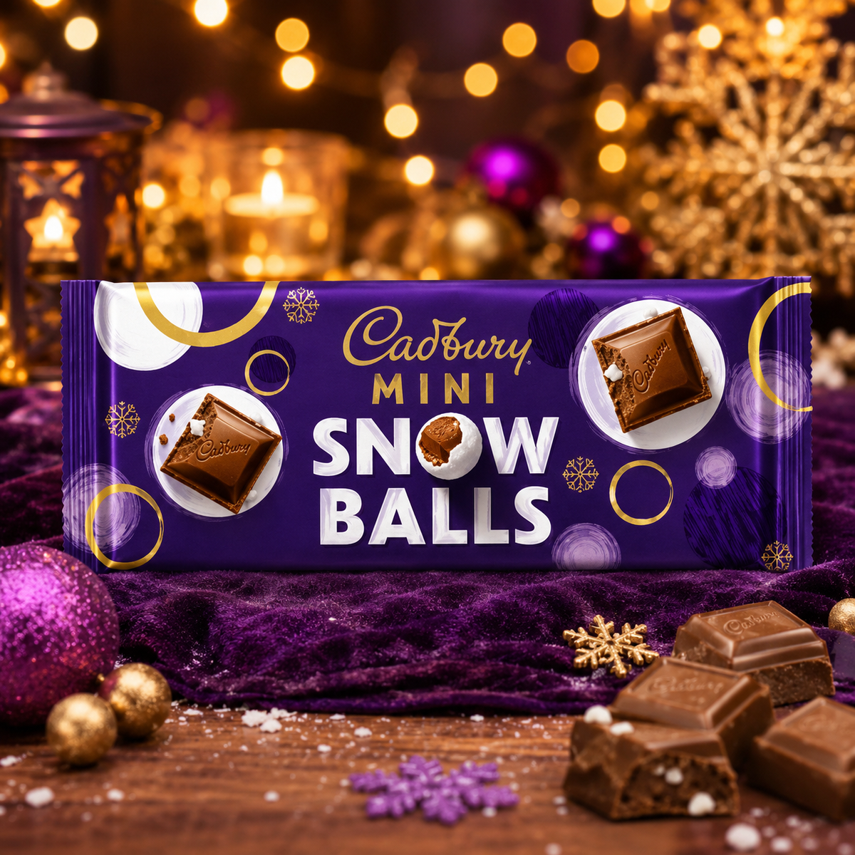 Cadbury Dairy Milk Mini Snowballs Tejcsokoládé Tábla 350 g