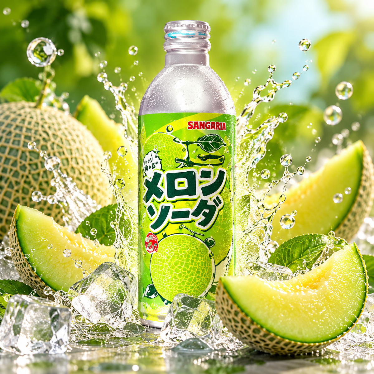 Sangaria Ramu Soda Melon 500 ml – Dinnyés szénsavas japán üdítő – lejárat: 2027.05.31.