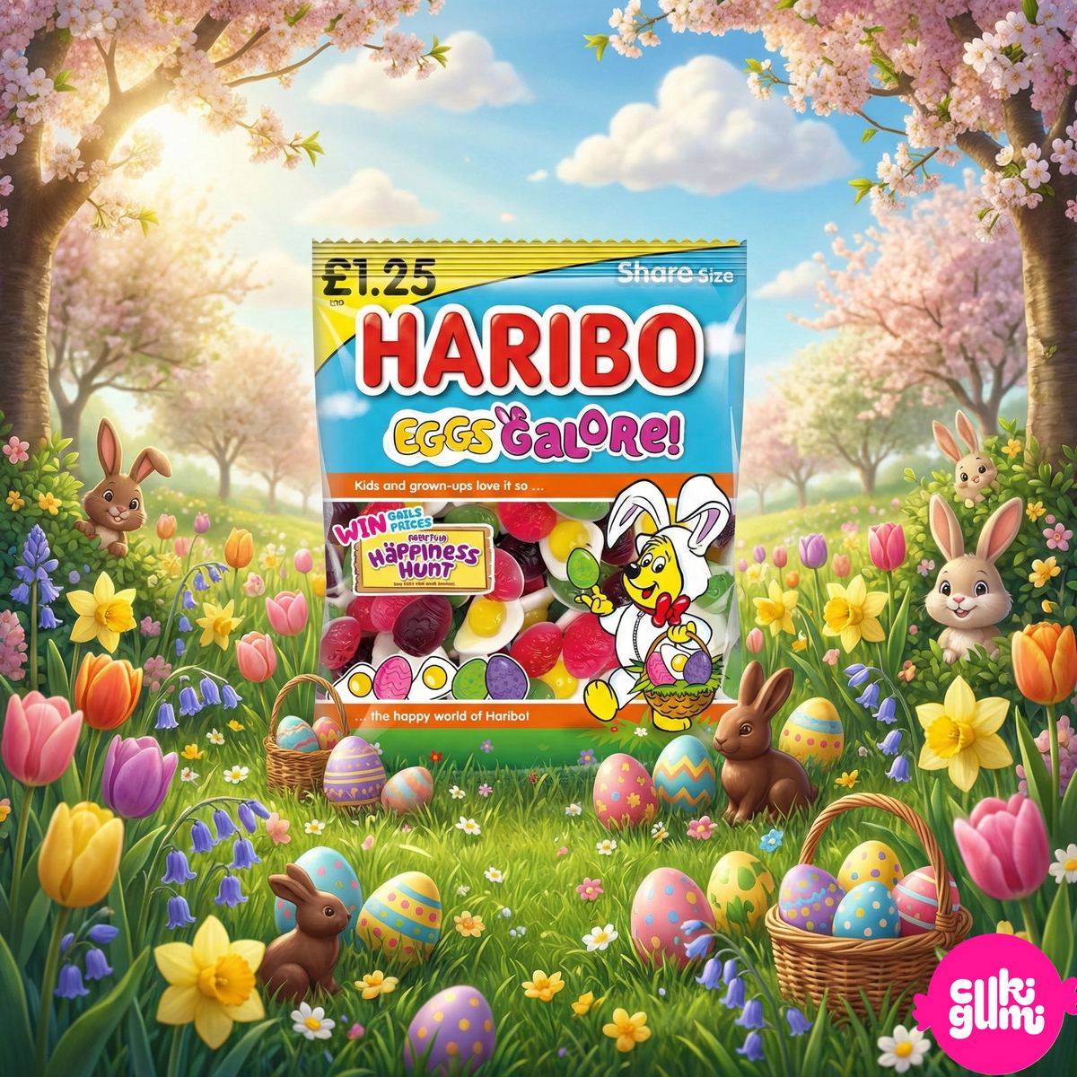 Haribo Eggs Galore – Gyümölcsízű gumicukor édes habos réteggel 140 g