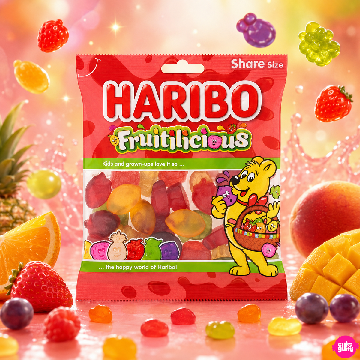 Haribo Fruitilicious 150 g – Gyümölcsízű Gumicukor