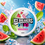 Ice Breakers Mints Duo Watermelon 36g – Cukormentes Görögdinnyés Mentolos Drazsé