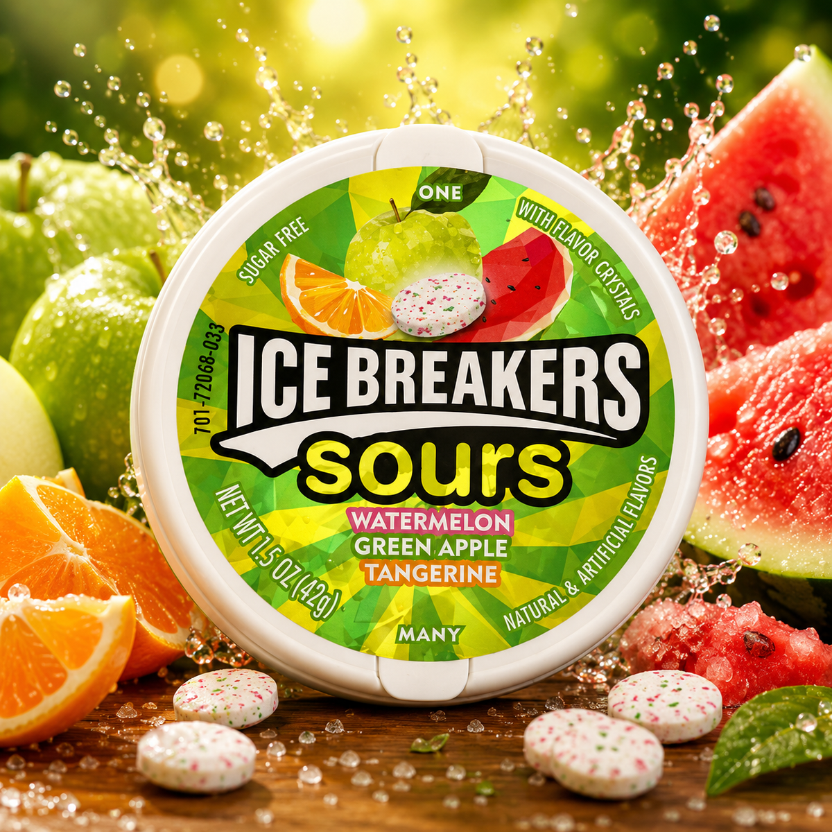 Ice Breakers Sours 42g – Cukormentes Savanyú Gyümölcsös Mentolos Drazsé