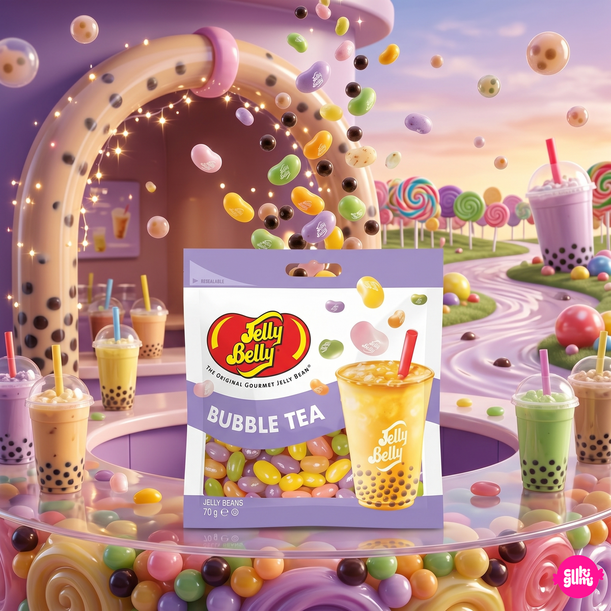 Jelly Belly Bubble Tea 70 g – Bubble Tea Ízű Zselécukor Mix
