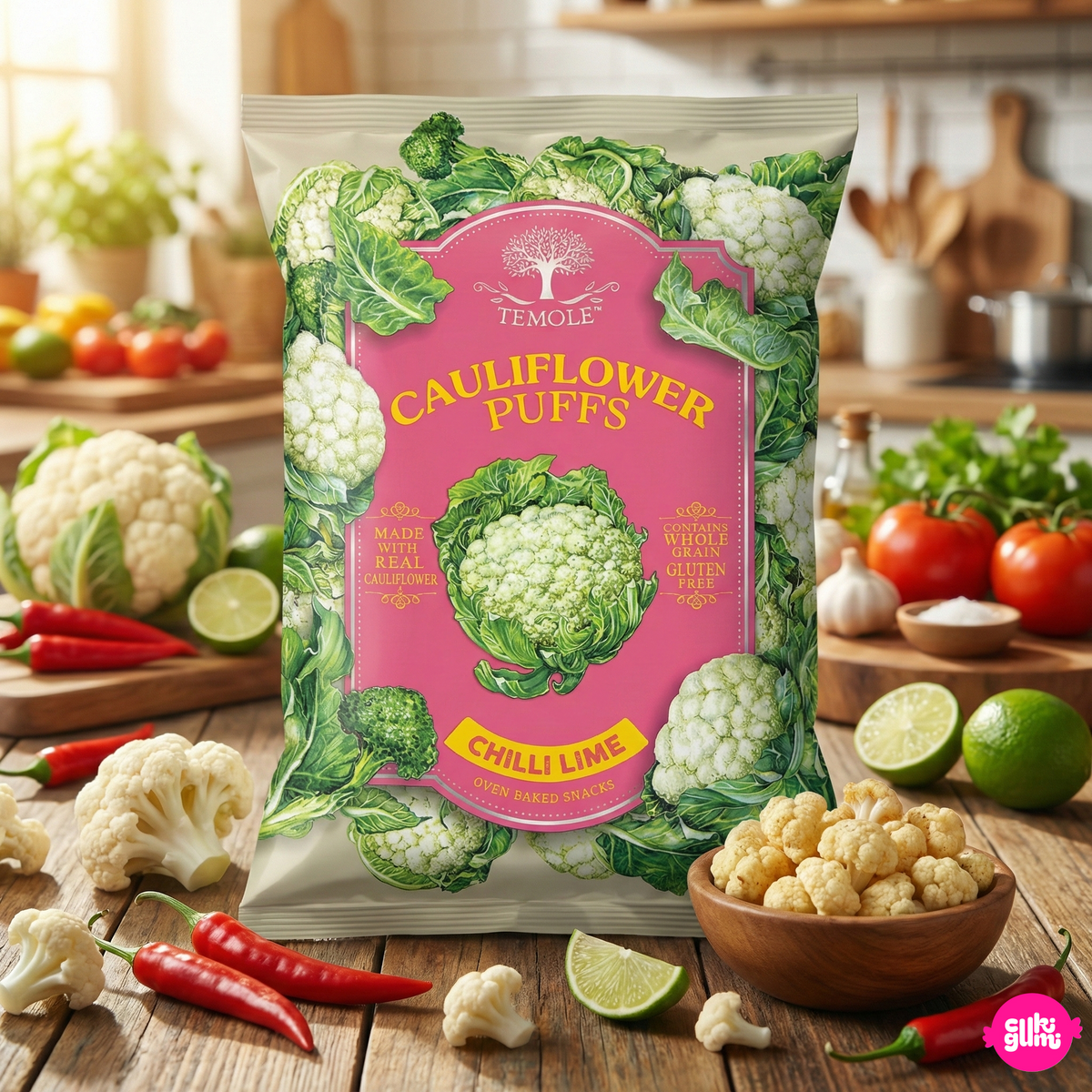 Temole Karfiolos puffancs - chili és lime ízű 56g