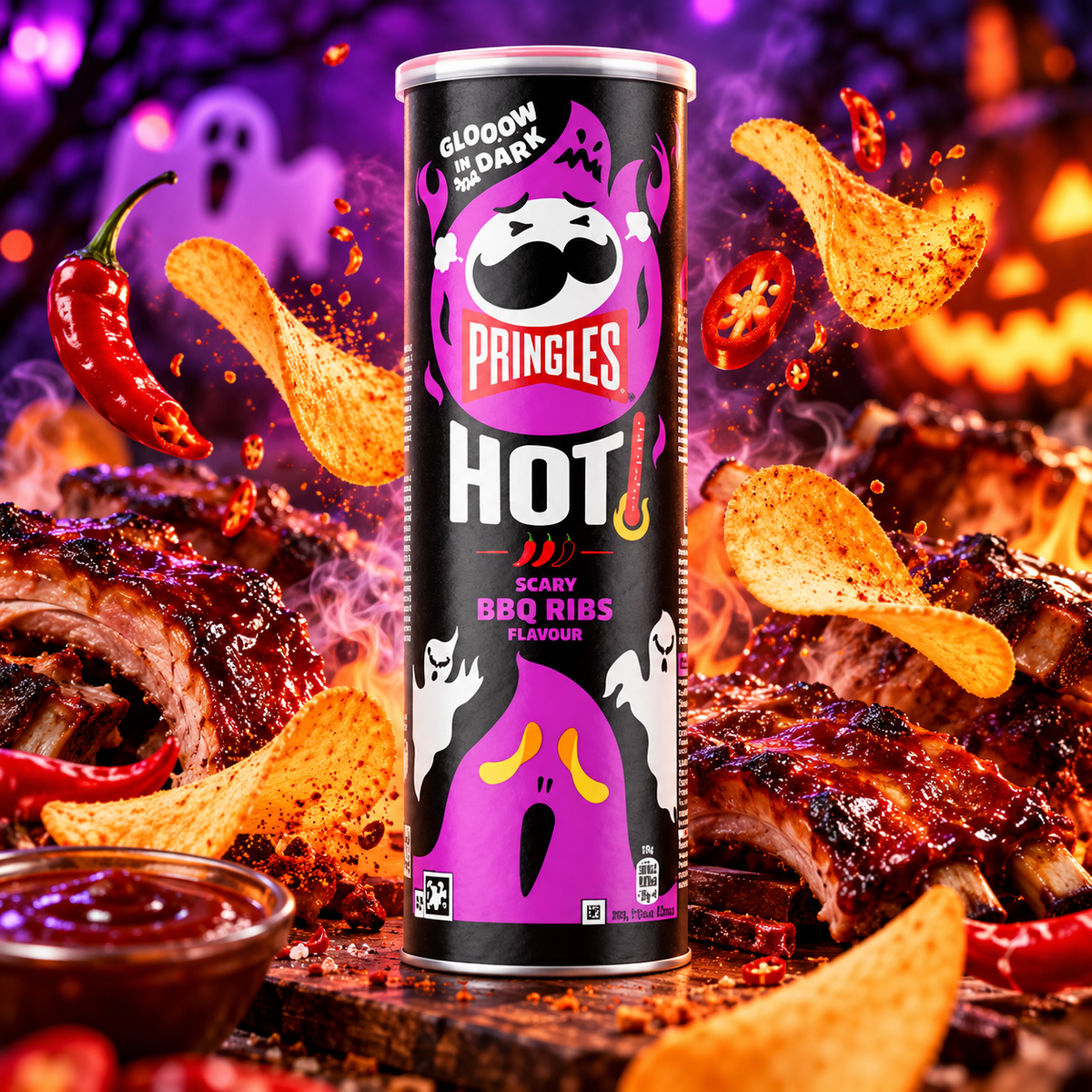 Pringles Halloween csipos BBQ 
