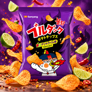 Samyang Buldak Potato Crisps Habanero Chili & Lime – Csípős habanero-lime burgonyasnack 55 g