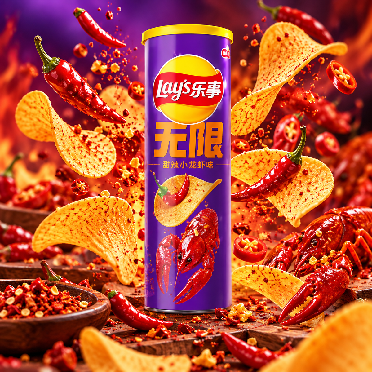 Lay’s Stax Spicy Crayfish – Csípős rák ízű burgonyasnack 90 g