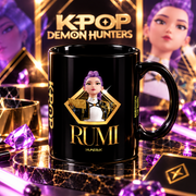 KPop Demon Hunters Golden Rumi – Fekete kerámia bögre 325 ml