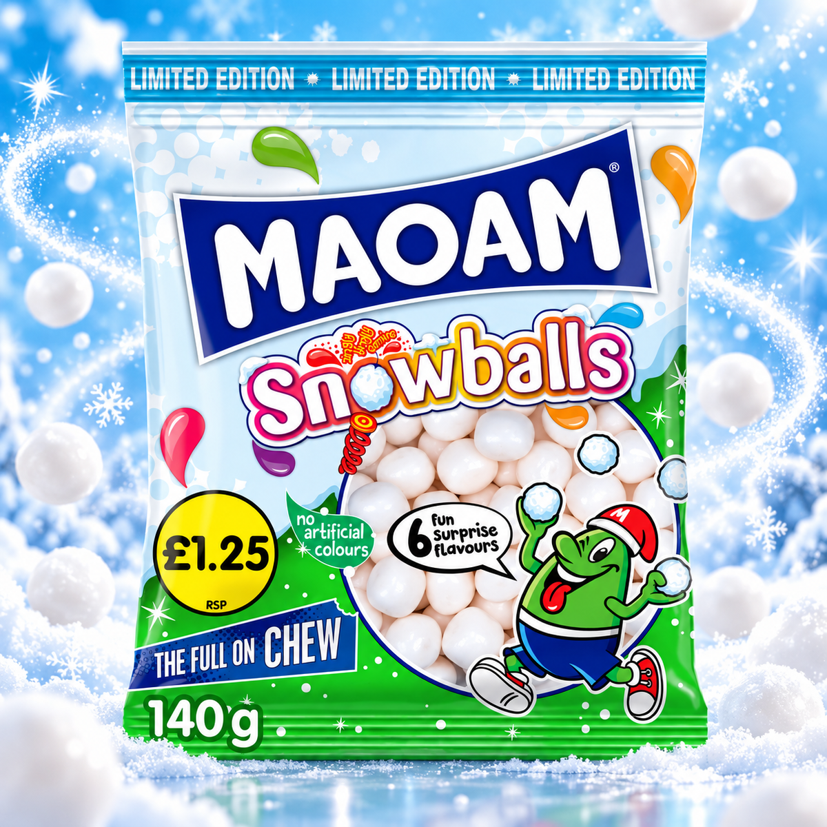 Maoam Snowballs – Karácsonyi rágócukor 140 g
