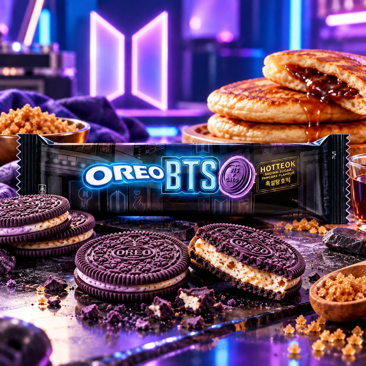 Oreo BTS Hotteok Brown Sugar Pancake – Barna cukros palacsinta ízű töltött keksz 105 g