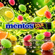 Mentos Sour Tones – Eper-, alma- és narancsízű savanyú rágócukorka 37,5 g