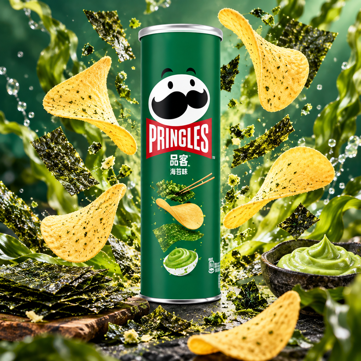 Pringles Seaweed – Tengeri alga ízű burgonyasnack 110 g