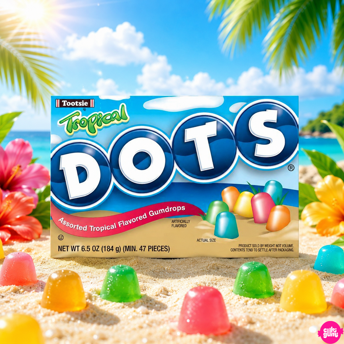 Tootsie Dots Tropical 184 g – Trópusi Gyümölcsízű Gumicukor