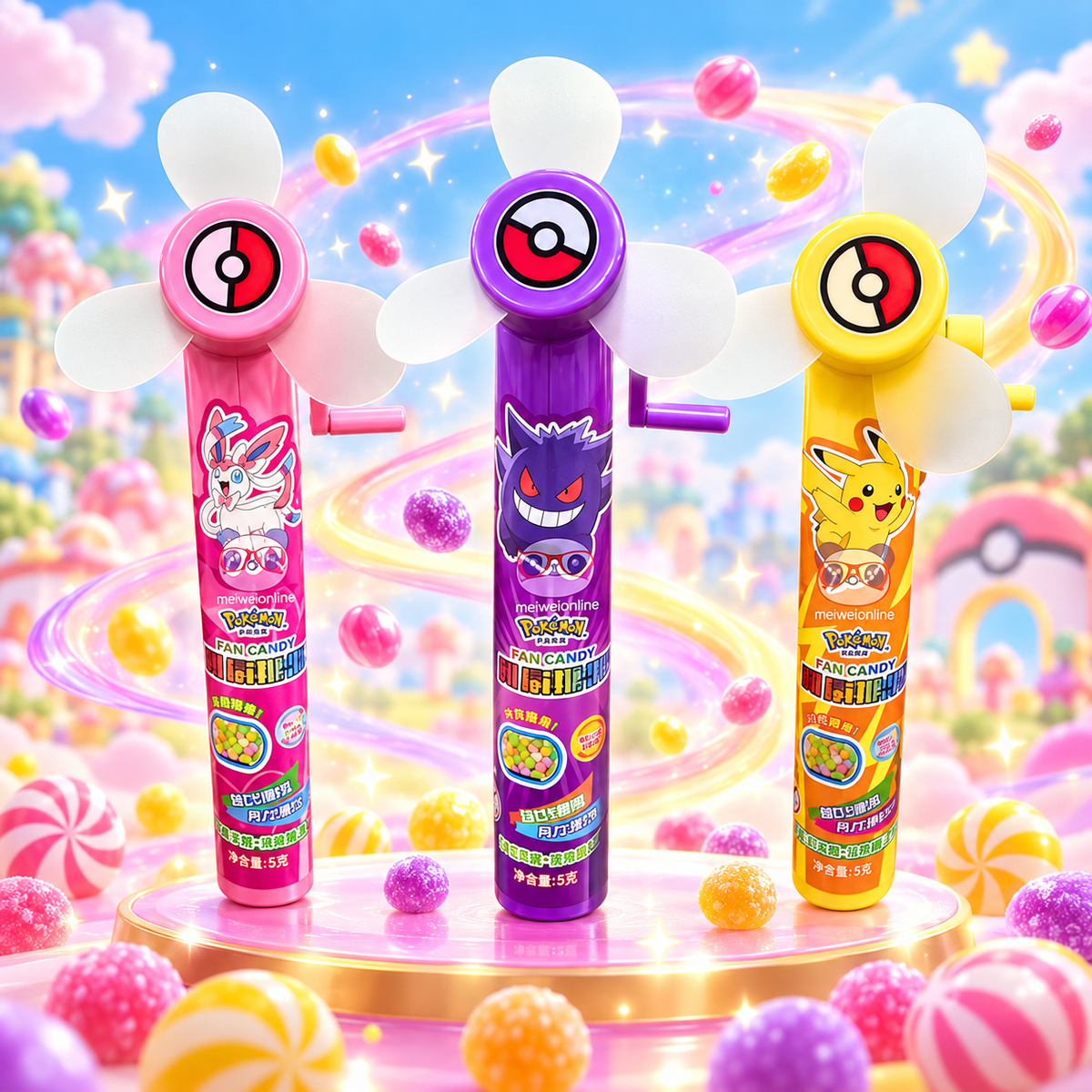 Pokémon 30th Anniversary Fan Candy – Gyümölcsízű cukorka Pokémonos tartóban 5 g